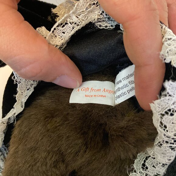 Monchhichi Bebichhichi Maid Black White Doll Stuffed Plush Toy Sekiguchi Japan - Picture 9 of 13